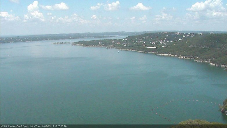 Lake Travis webcam, July 15, 2019 11:30 AM CT