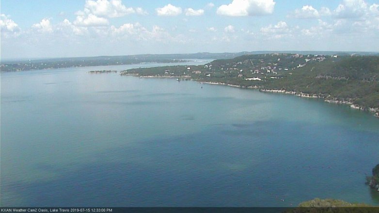 Lake Travis webcam, July 15, 2019 11:35 AM CT