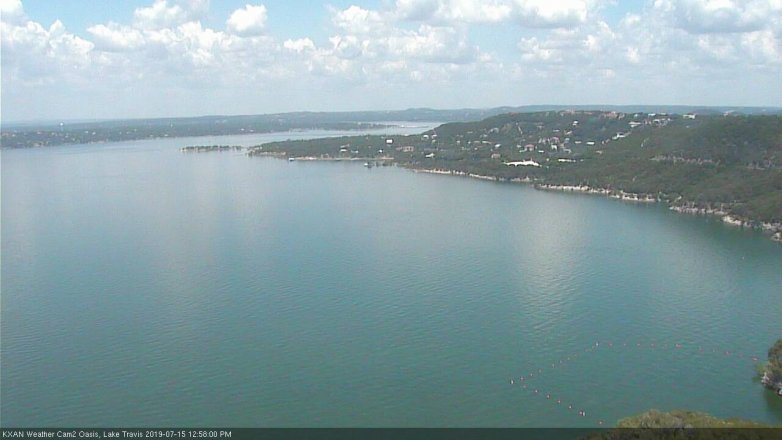 Lake Travis webcam, July 15, 2019 12:00 PM CT