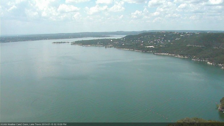 Lake Travis webcam, July 15, 2019 1:20 PM CT