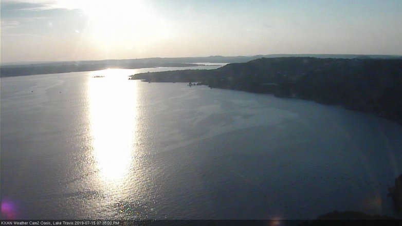 Lake Travis webcam, July 15, 2019 6:40 PM CT