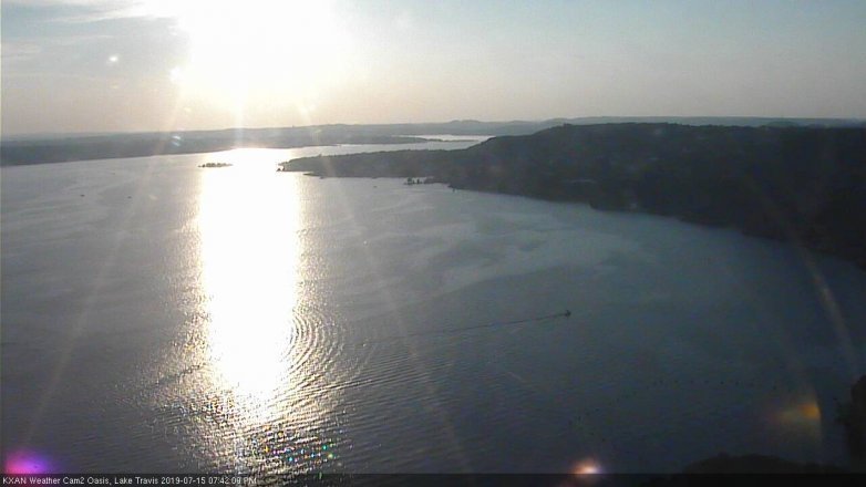 Lake Travis webcam, July 15, 2019 6:45 PM CT