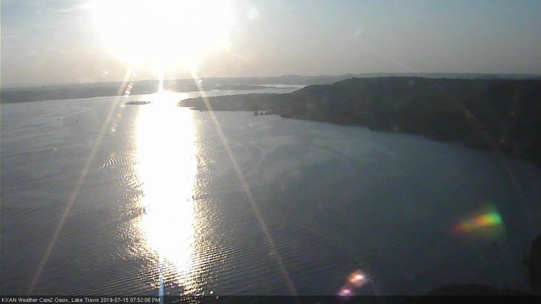 Lake Travis webcam, July 15, 2019 6:55 PM CT