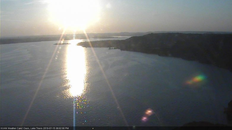 Lake Travis webcam, July 15, 2019 7:05 PM CT