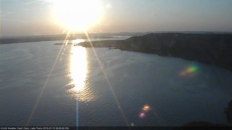 Lake Travis webcam, July 15, 2019 7:10 PM CT