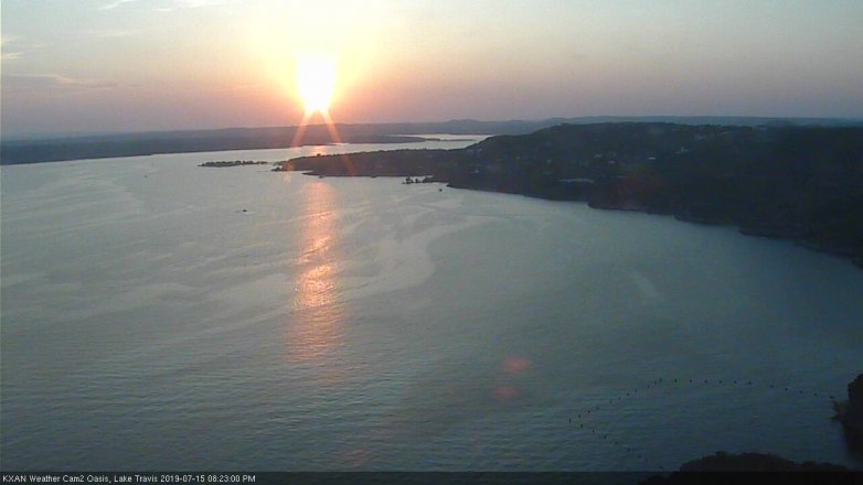 Lake Travis webcam, July 15, 2019 7:25 PM CT