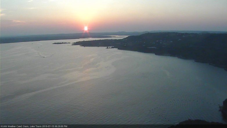 Lake Travis webcam, July 15, 2019 7:30 PM CT
