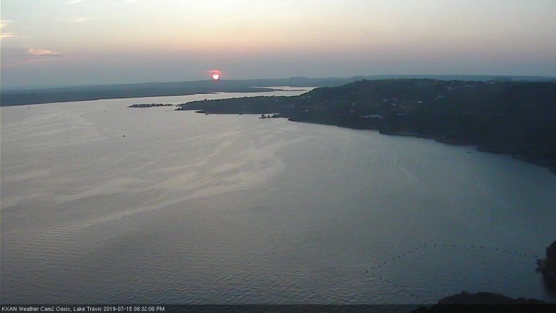 Lake Travis webcam, July 15, 2019 7:35 PM CT