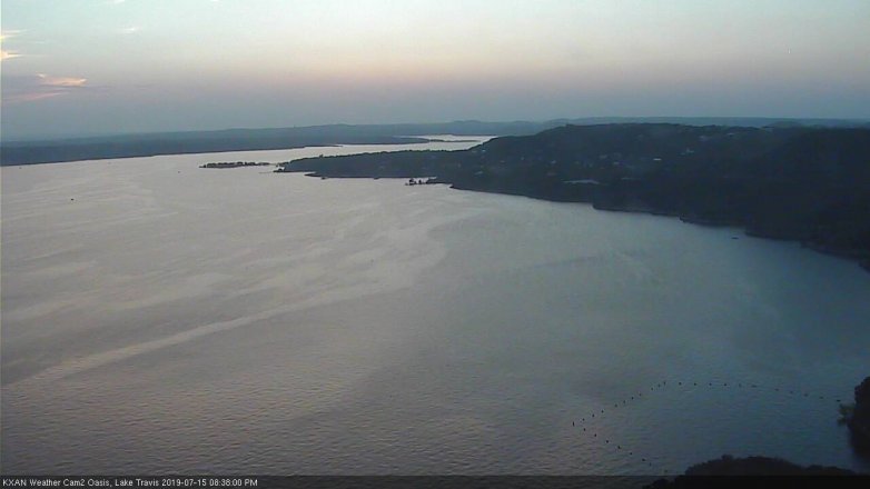 Lake Travis webcam, July 15, 2019 7:40 PM CT