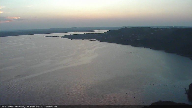 Lake Travis webcam, July 15, 2019 7:45 PM CT