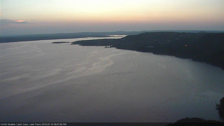 Lake Travis webcam, July 15, 2019 7:50 PM CT