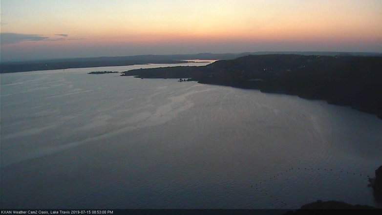 Lake Travis webcam, July 15, 2019 7:55 PM CT