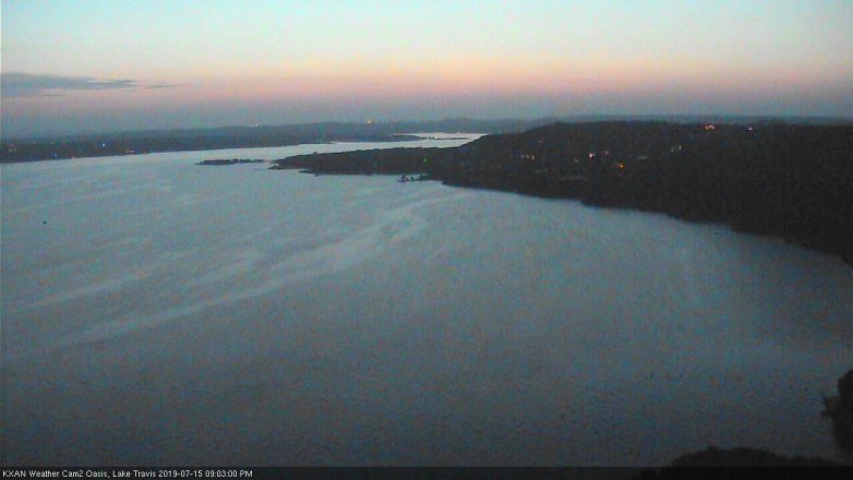 Lake Travis webcam, July 15, 2019 8:05 PM CT