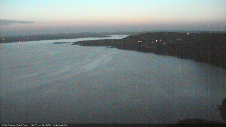 Lake Travis webcam, July 15, 2019 8:10 PM CT