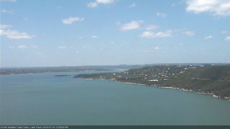 Lake Travis webcam, July 16, 2019 12:00 PM CT