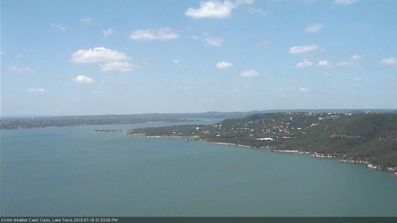 Lake Travis webcam, July 16, 2019 12:05 PM CT