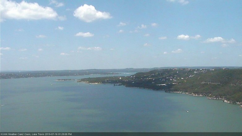 Lake Travis webcam, July 16, 2019 12:30 PM CT