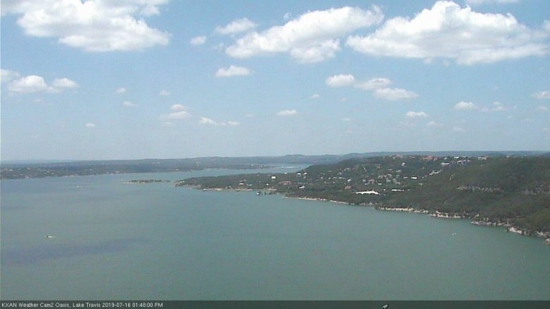 Lake Travis webcam, July 16, 2019 12:50 PM CT