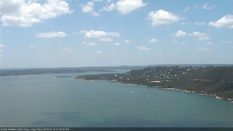 Lake Travis webcam, July 16, 2019 1:00 PM CT