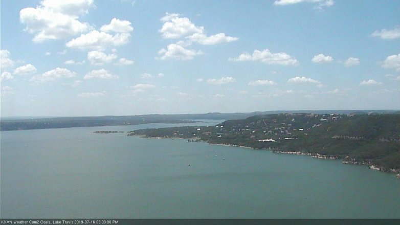 Lake Travis webcam, July 16, 2019 2:05 PM CT