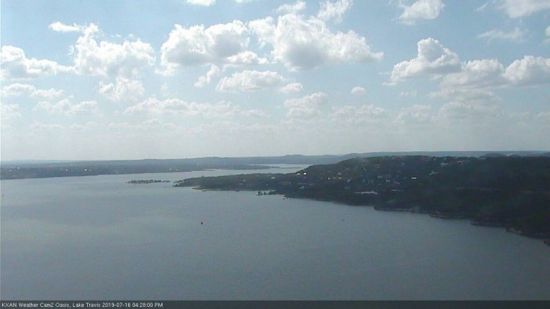 Lake Travis webcam, July 16, 2019 3:30 PM CT