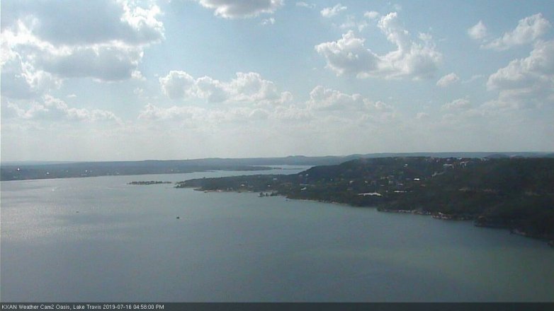 Lake Travis webcam, July 16, 2019 4:00 PM CT