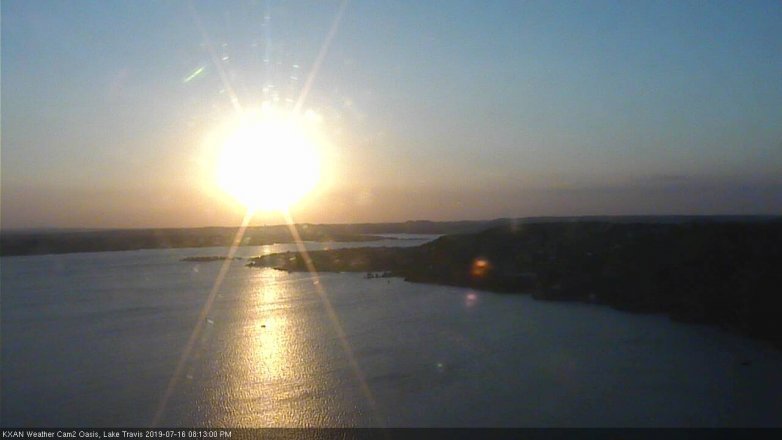 Lake Travis webcam, July 16, 2019 7:15 PM CT