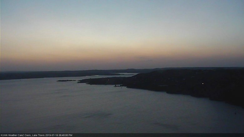 Lake Travis webcam, July 16, 2019 7:50 PM CT