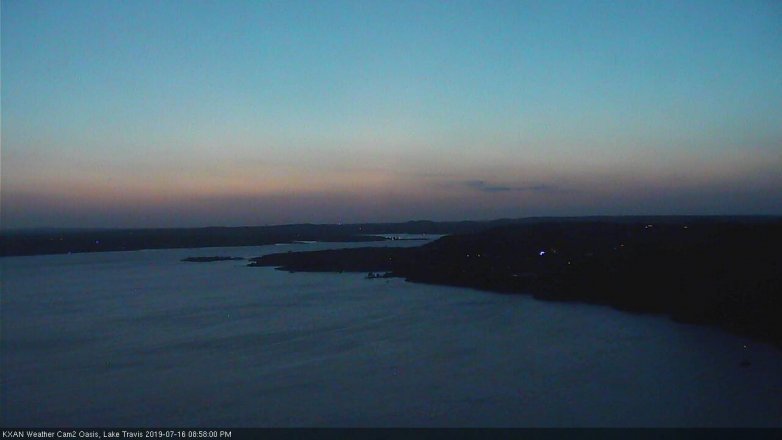 Lake Travis webcam, July 16, 2019 8:00 PM CT