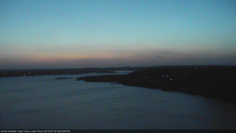 Lake Travis webcam, July 16, 2019 8:05 PM CT