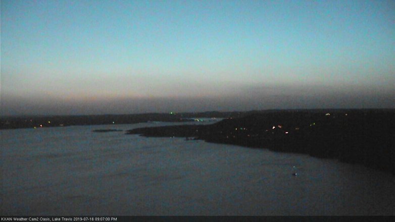 Lake Travis webcam, July 16, 2019 8:10 PM CT