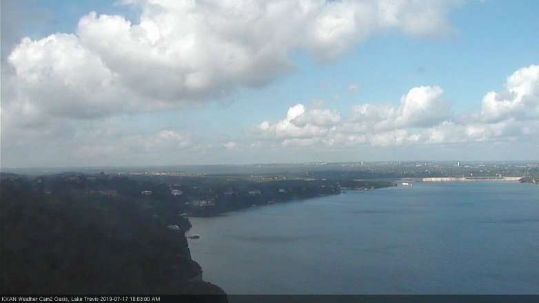 Lake Travis webcam, July 17, 2019 9:05 AM CT