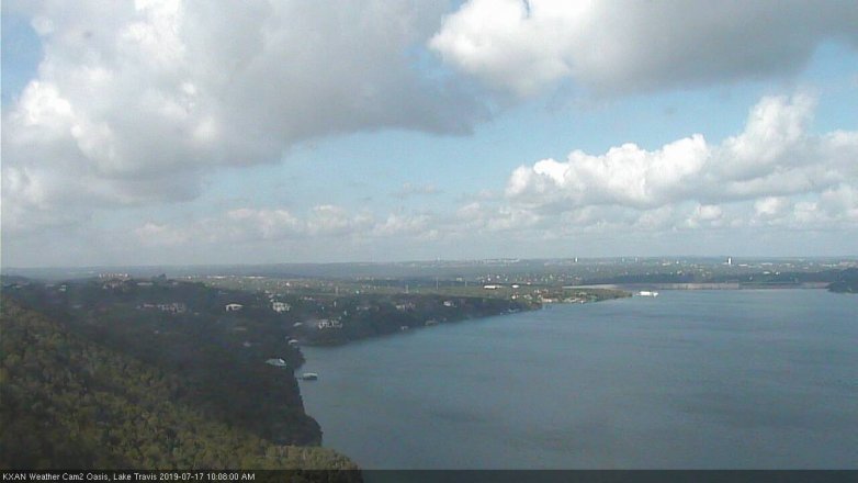 Lake Travis webcam, July 17, 2019 9:10 AM CT