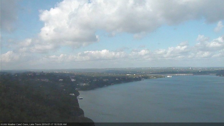 Lake Travis webcam, July 17, 2019 9:20 AM CT