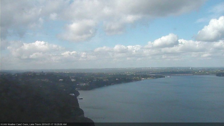 Lake Travis webcam, July 17, 2019 9:30 AM CT