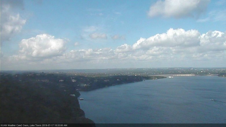 Lake Travis webcam, July 17, 2019 9:35 AM CT
