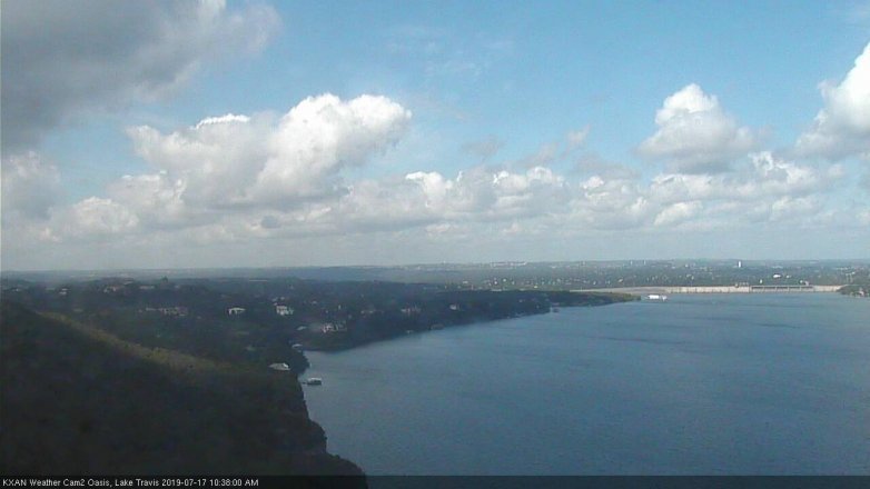 Lake Travis webcam, July 17, 2019 9:40 AM CT
