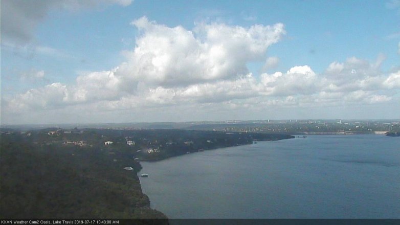 Lake Travis webcam, July 17, 2019 9:45 AM CT