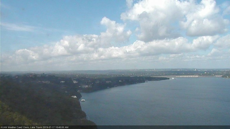 Lake Travis webcam, July 17, 2019 9:50 AM CT