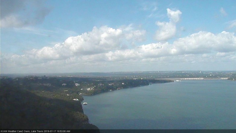 Lake Travis webcam, July 17, 2019 9:55 AM CT