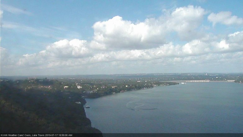 Lake Travis webcam, July 17, 2019 10:00 AM CT