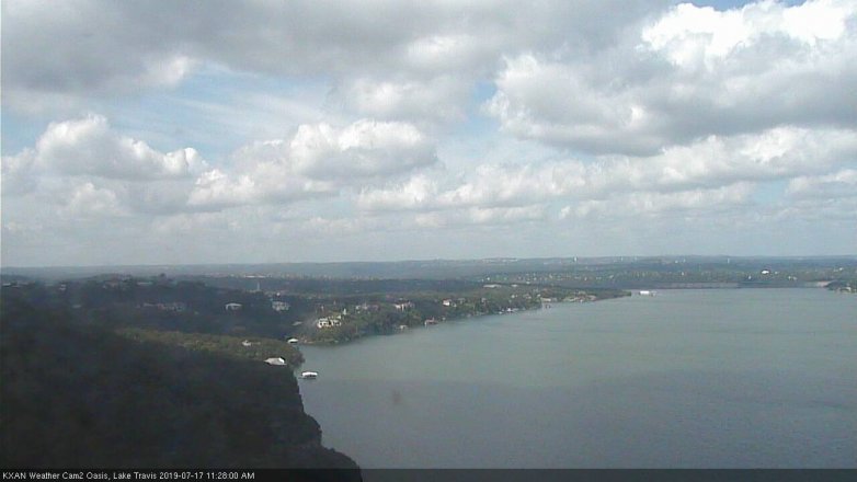 Lake Travis webcam, July 17, 2019 10:30 AM CT
