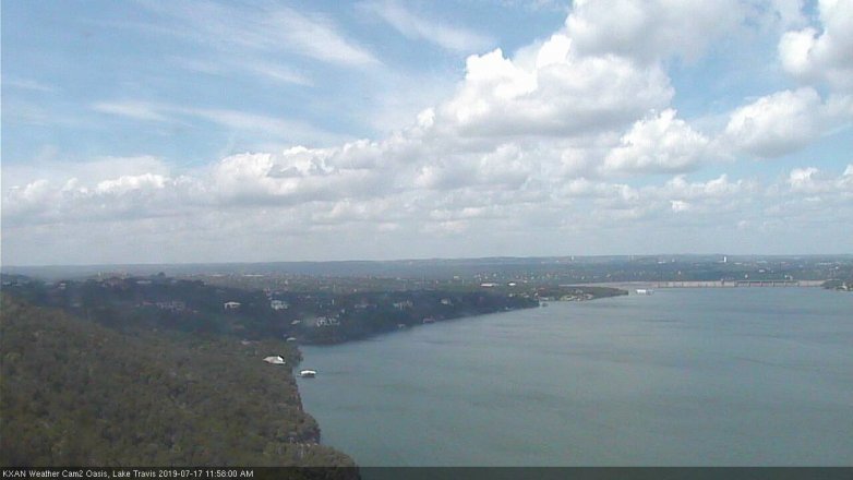 Lake Travis webcam, July 17, 2019 11:00 AM CT