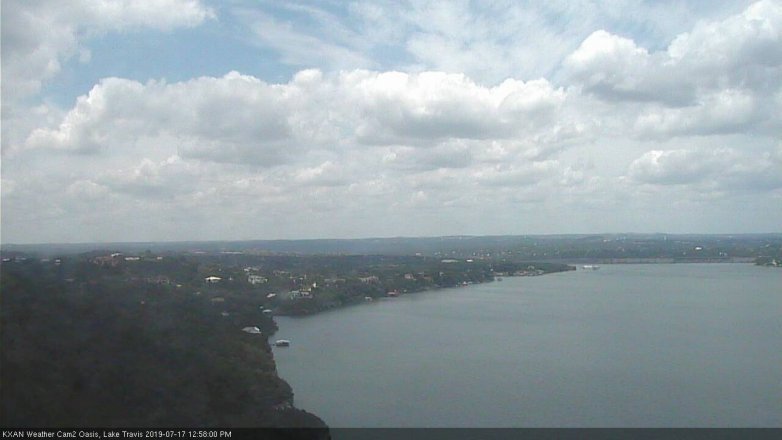 Lake Travis webcam, July 17, 2019 12:00 PM CT