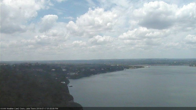 Lake Travis webcam, July 17, 2019 12:05 PM CT