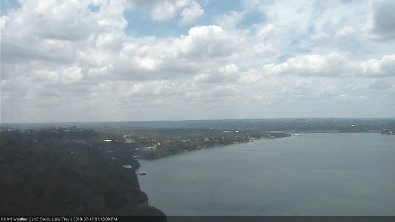 Lake Travis webcam, July 17, 2019 12:15 PM CT