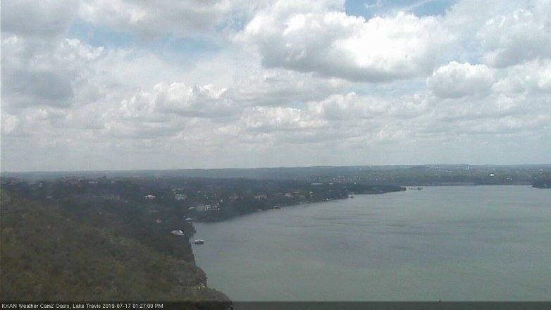 Lake Travis webcam, July 17, 2019 12:30 PM CT