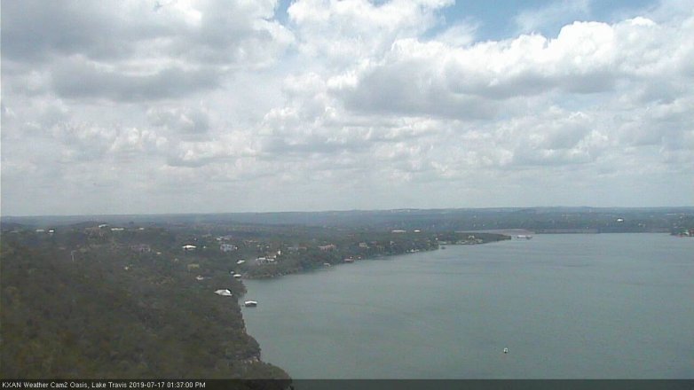 Lake Travis webcam, July 17, 2019 12:40 PM CT