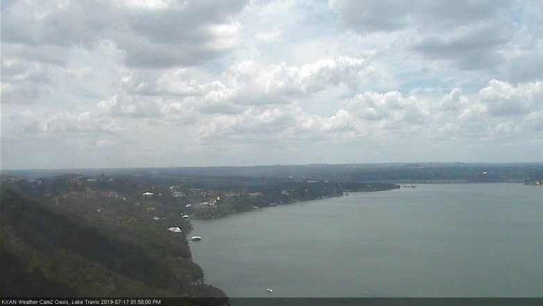 Lake Travis webcam, July 17, 2019 1:00 PM CT