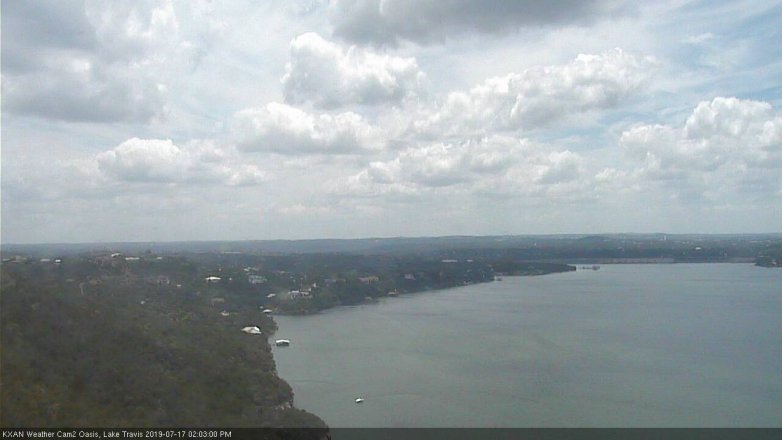 Lake Travis webcam, July 17, 2019 1:05 PM CT